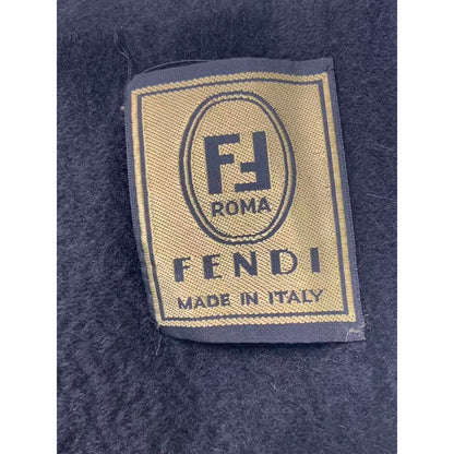 Fendi Muffler Cashmere with Mink Fur Black Scarf — view 4
