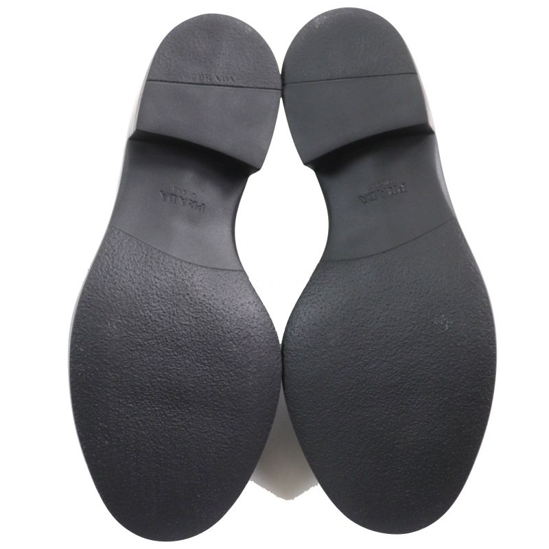 Prada 1d246m Chocolate Triangle Logo Patent Leather Loafers Black 34.5 W/box/sto