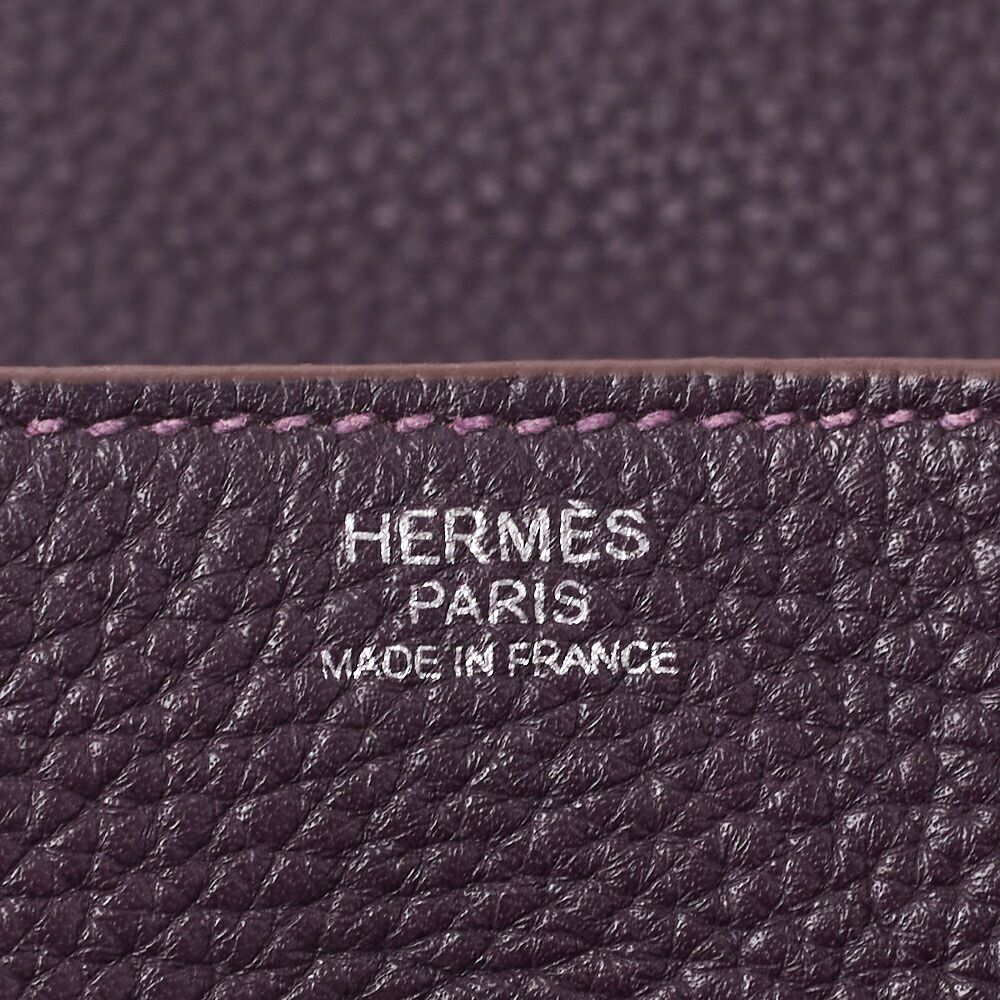 Hermes Lindy 34 Shoulder Bag Taurillon Clemence Raisin (silver Hardware)