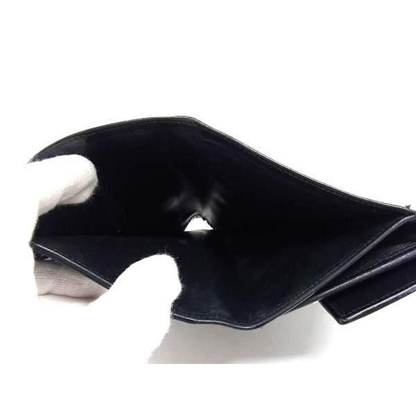 Cartier Long Wallet Panthre Black Patent Leather Trifold Silver — view 6