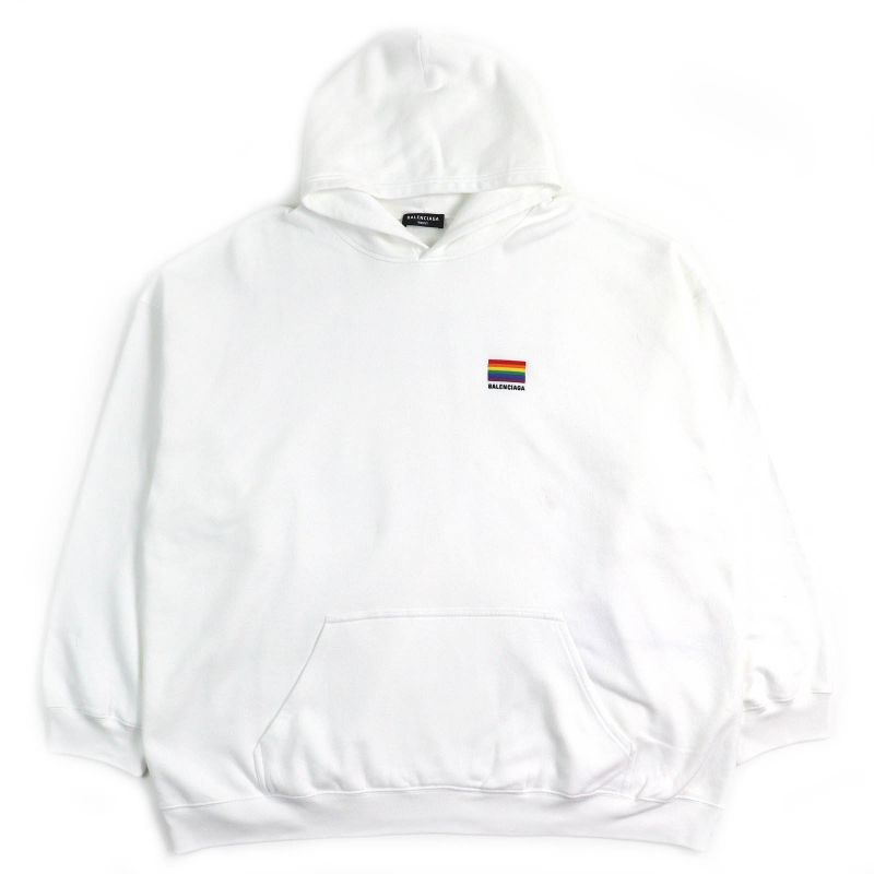 Balenciaga 21AW 651799 100% Cotton Lgbtq Logo Rainbow Embroidery Oversized