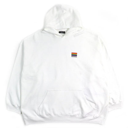 Balenciaga 21AW 651799 100% Cotton Lgbtq Logo Rainbow Embroidery Oversized