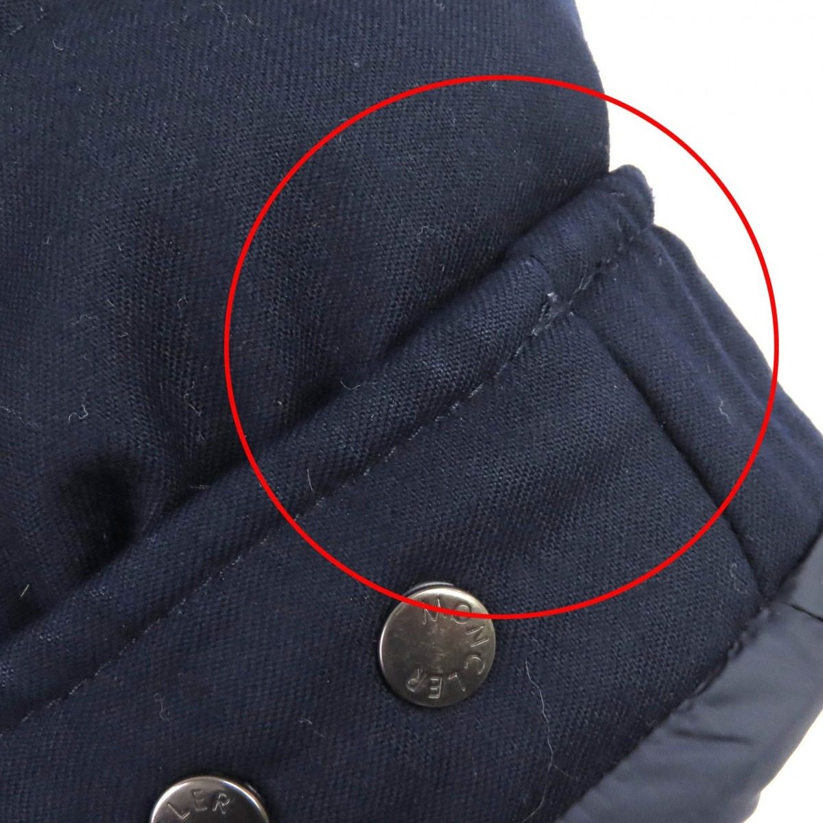 Moncler Montgenevre Wool Logo Patch Hooded Down Jacket Navy 1 Hanger — view 15