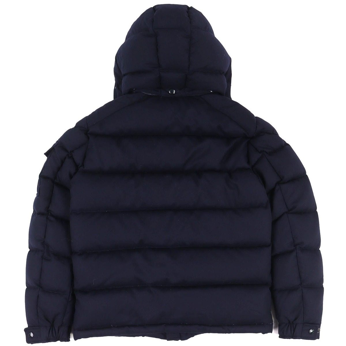 Moncler Montgenevre Wool Logo Patch Hooded Down Jacket Navy 1 Hanger — view 2
