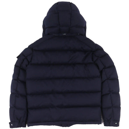 Moncler Montgenevre Wool Logo Patch Hooded Down Jacket Navy 1 Hanger — view 2