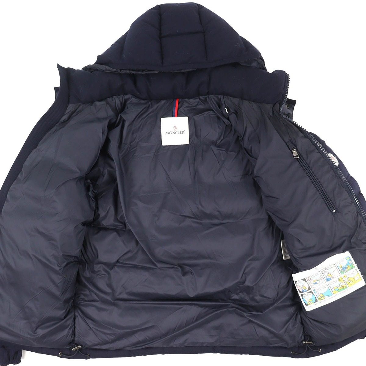 Moncler Montgenevre Wool Logo Patch Hooded Down Jacket Navy 1 Hanger — view 3