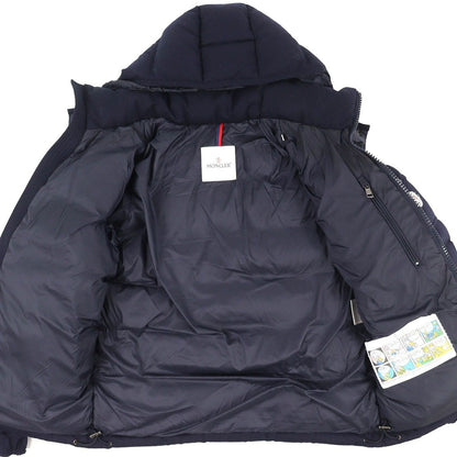 Moncler Montgenevre Wool Logo Patch Hooded Down Jacket Navy 1 Hanger — view 3
