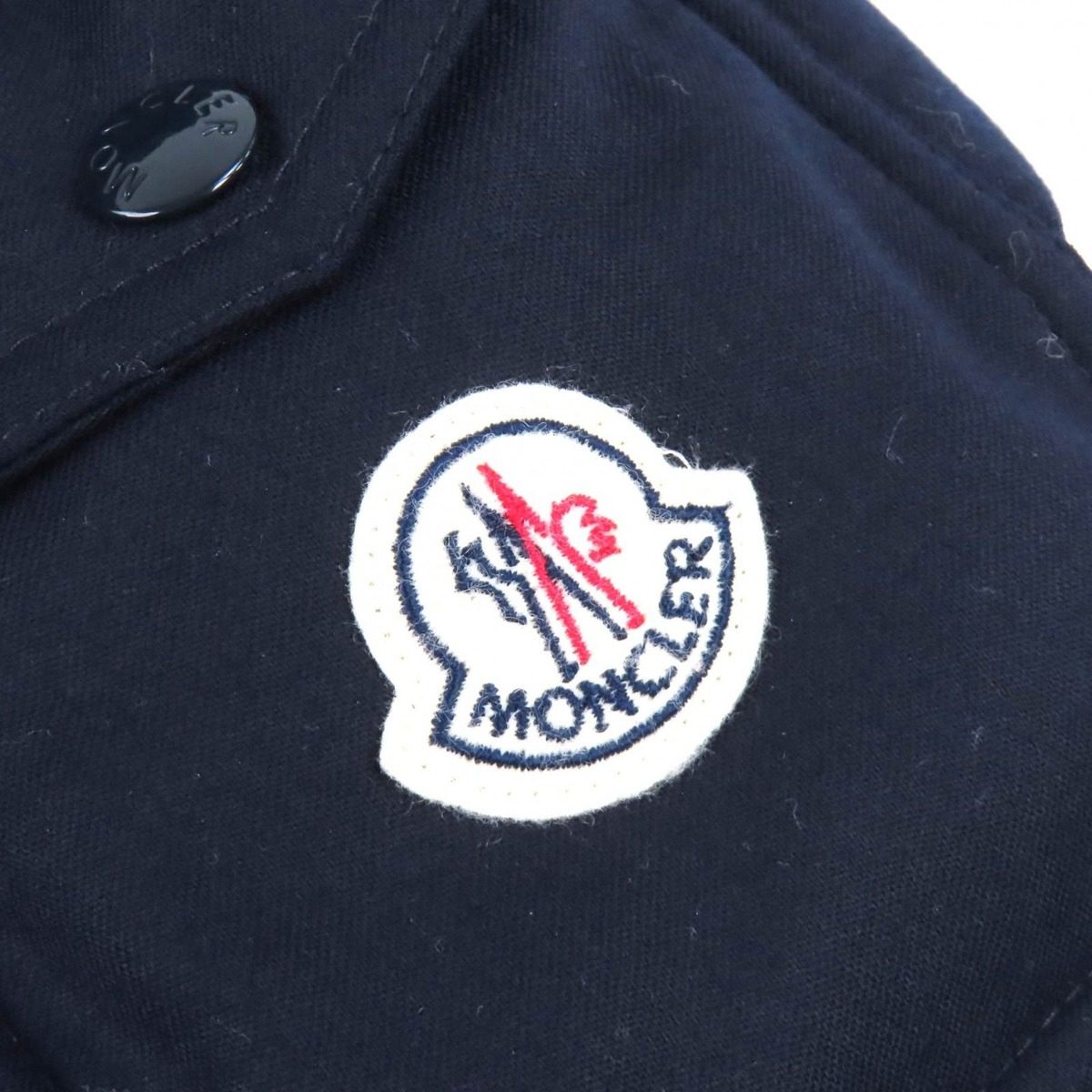 Moncler Montgenevre Wool Logo Patch Hooded Down Jacket Navy 1 Hanger — view 6