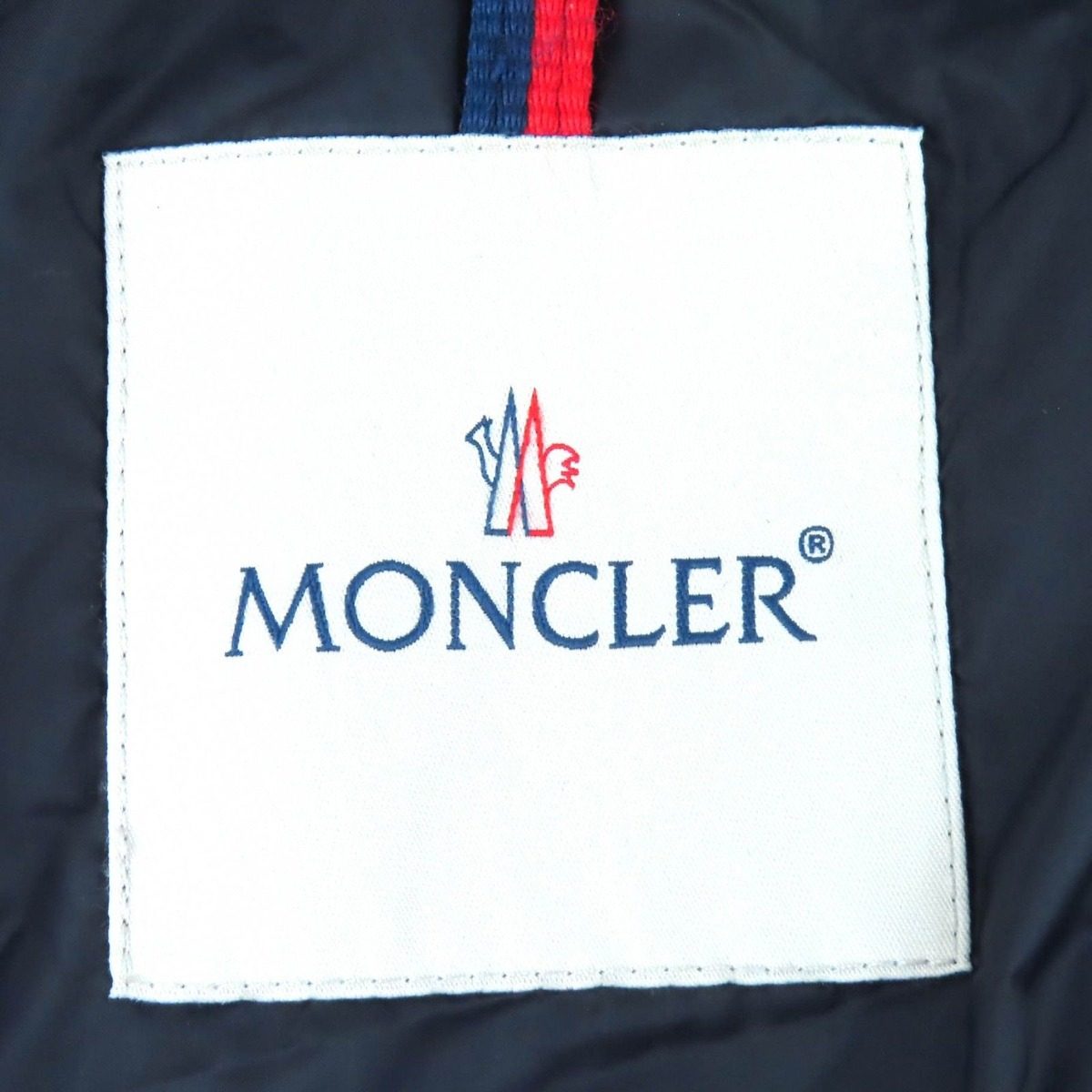 Moncler Montgenevre Wool Logo Patch Hooded Down Jacket Navy 1 Hanger — view 7