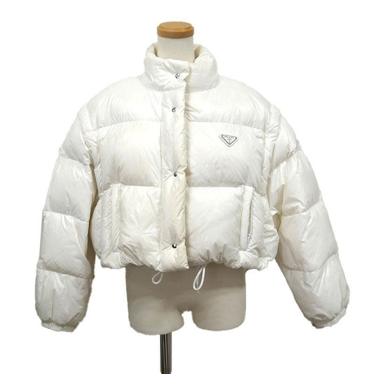 Prada Re-nylon Short Length Down Jacket White 3