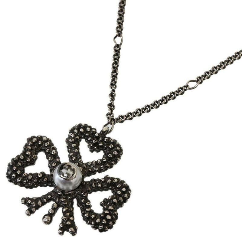 Gucci Clover Faux Pearl Design Necklace Pendant