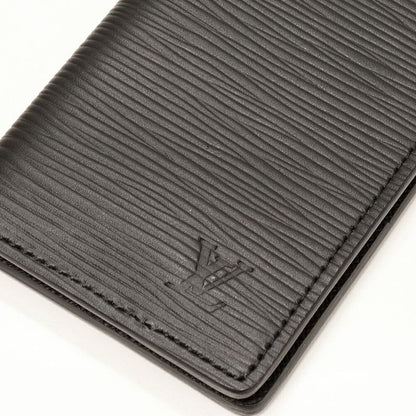 Louis Vuitton Bifold Card Case Pass Case Epi Noir Black Organizer Deux Poches