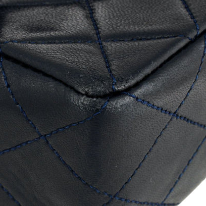 Chanel Matelasse Coco Mark Chain Shoulder Bag Lambskin Navy Goldhardware