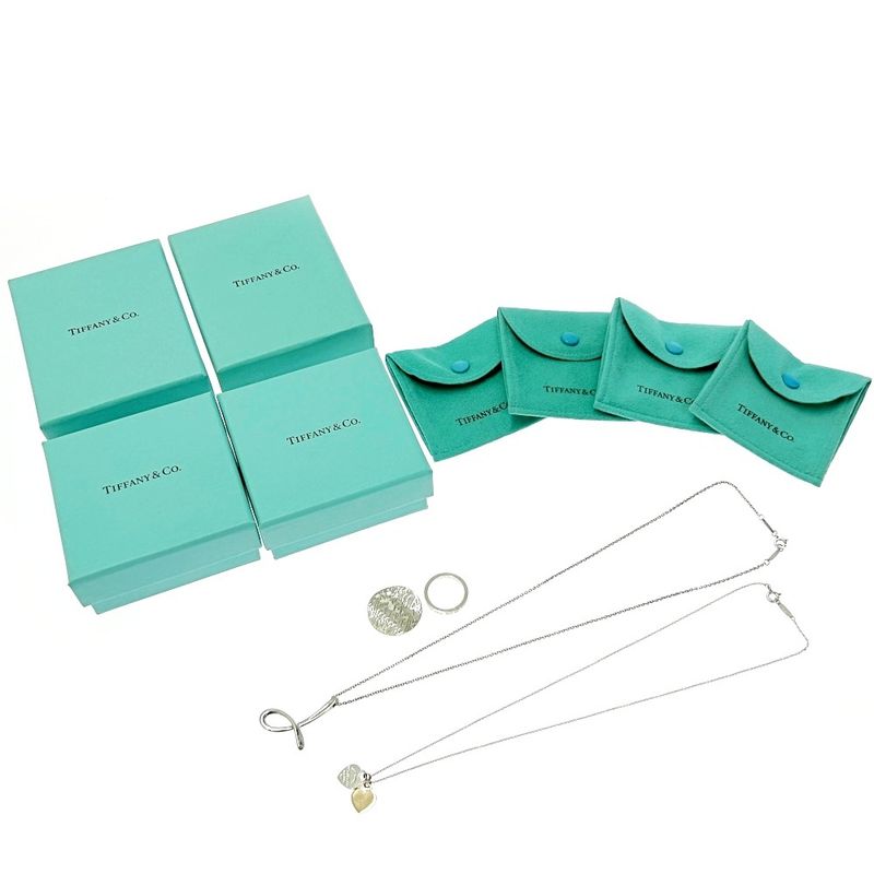 Tiffany & Co Silver Gold Necklace and Other 4 Pieces 925 750 Engraved 404776