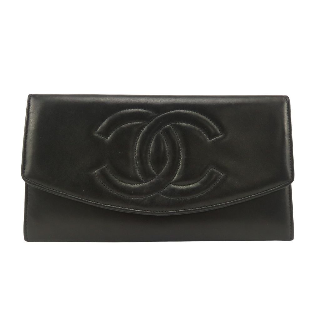 Chanel Bifold Wallet CC Logo Lambskin Black
