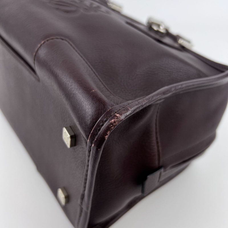 Loewe Anagram Amazona 28 Handbag Brown Leather Vintage Women's