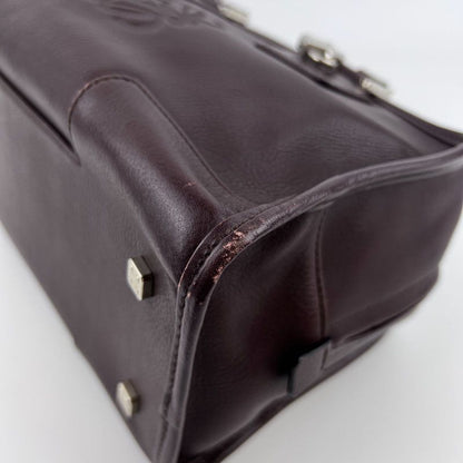 Loewe Anagram Amazona 28 Handbag Brown Leather Vintage Women's