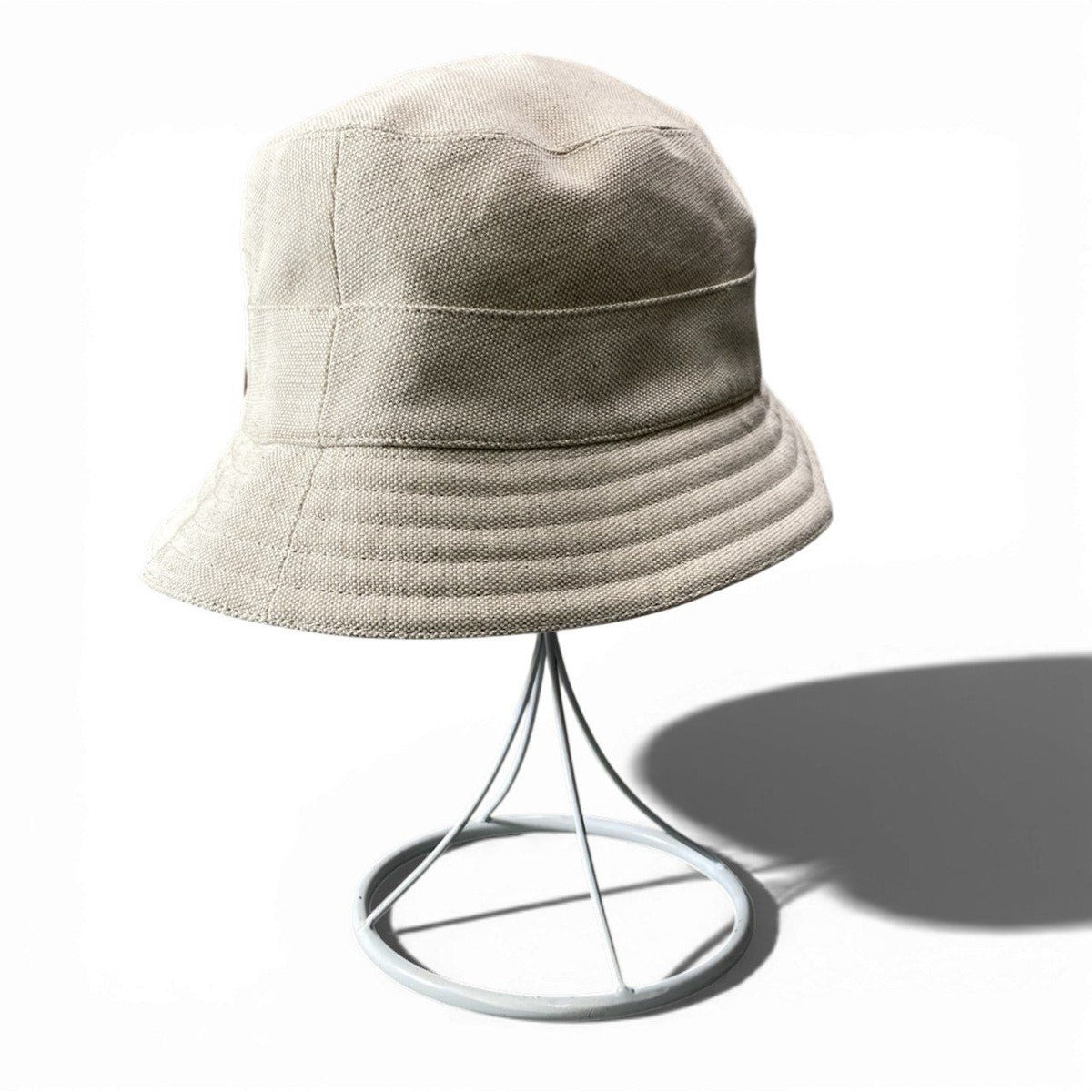 Hermes Fred Sangle Logo Hat Bucket Hat 60 Ivory — view 3