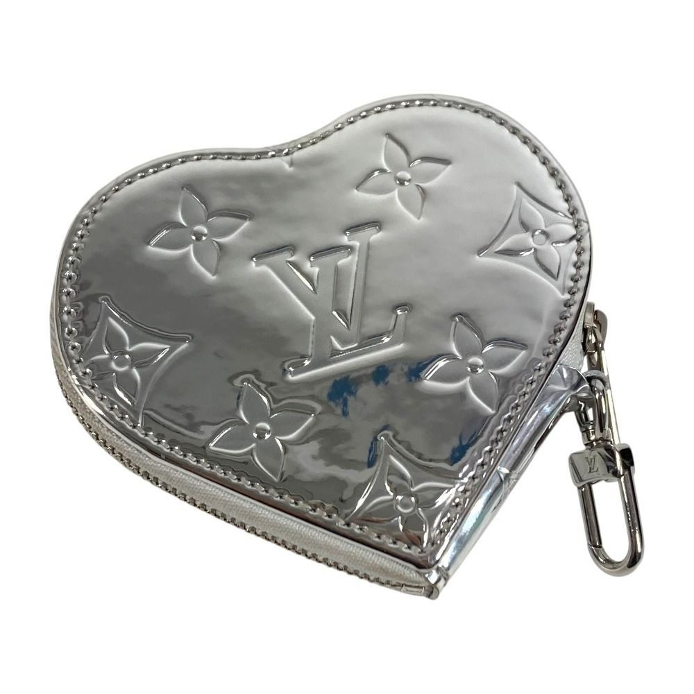 Louis Vuitton Coin Case Porte Monet Cours Leather Silver