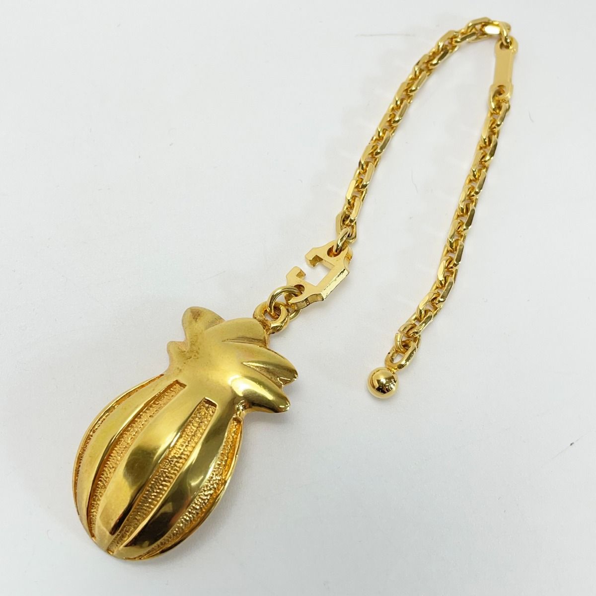 Celine Plated Pineapple Gold Accessory Chain Charm Bag Box Included