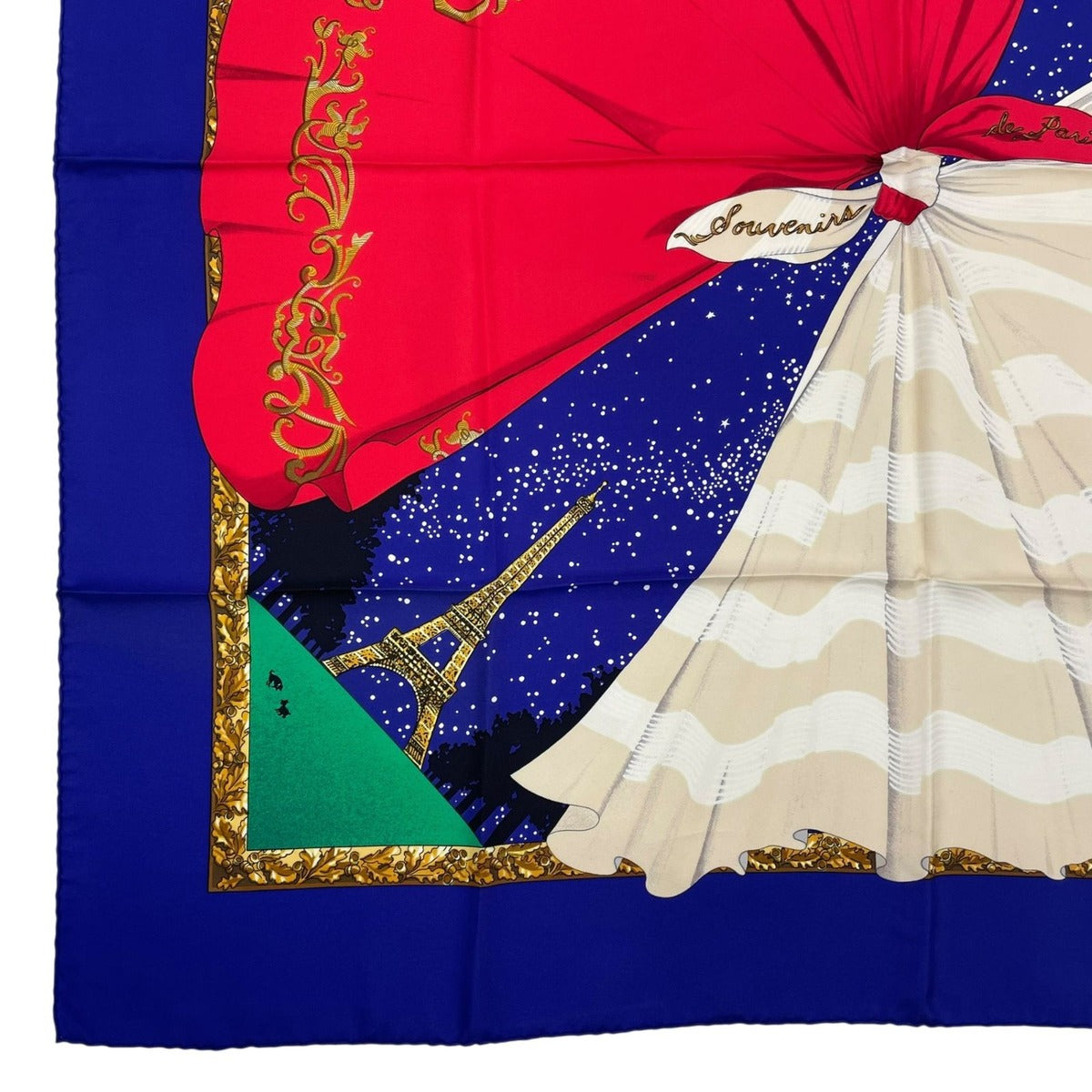 Hermes Scarf Silk Carre 90 Souvenirs de Paris Memories of Eiffel Tower — view 4