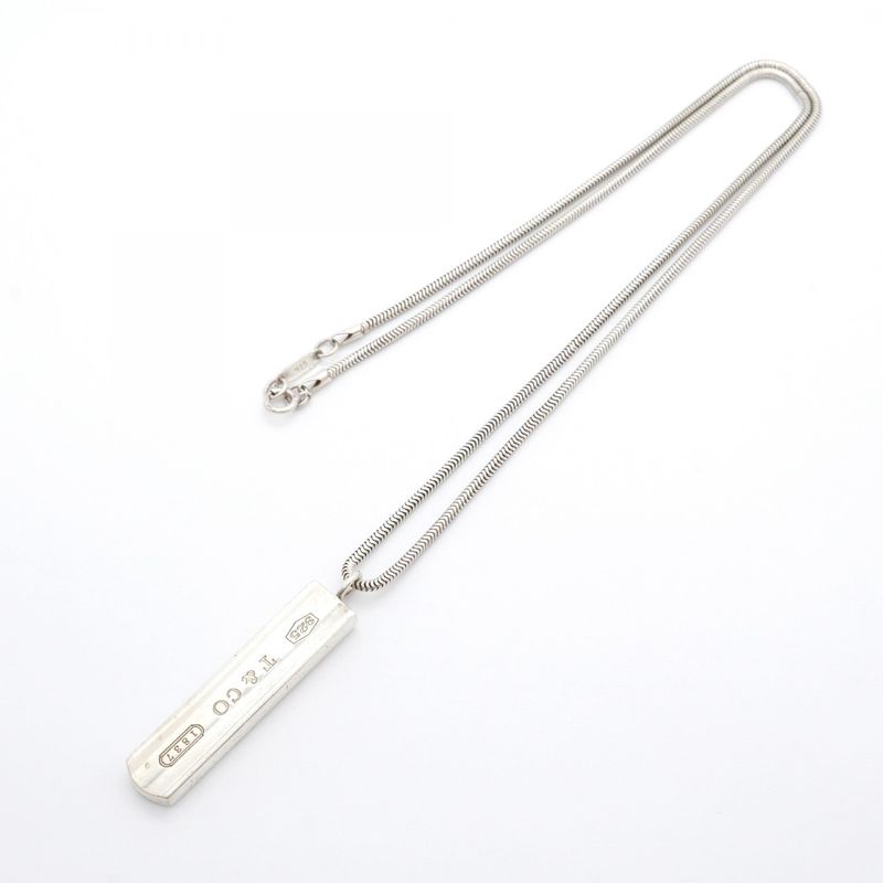 Tiffany & Co Necklace Narrow Bar 925 Silver Ladies