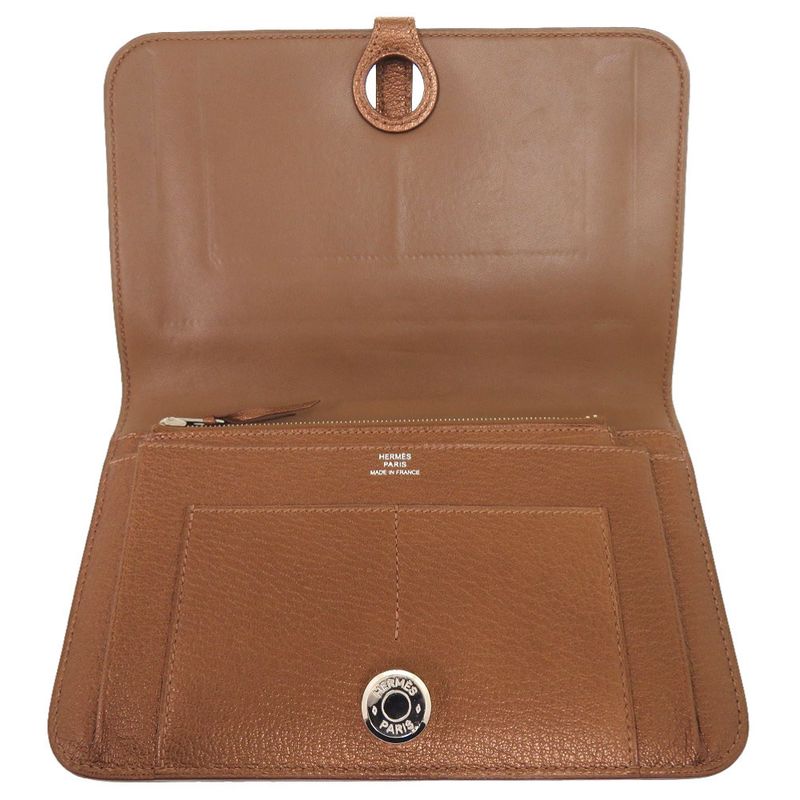 Hermes Dogon GM Midosuji Limited Chevre Bronze Silver Hardware □K Engraved Long