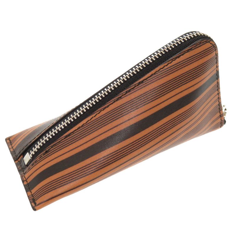 Loewe Calf Leather Brown Coin Case Wallet Brown 0551 Loewe