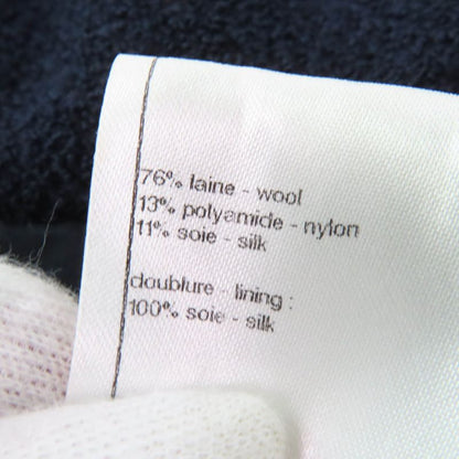 CHANEL P42610v18196 Wool Rhinestone Coco Mark Button Jacket Navy 38 Garmented