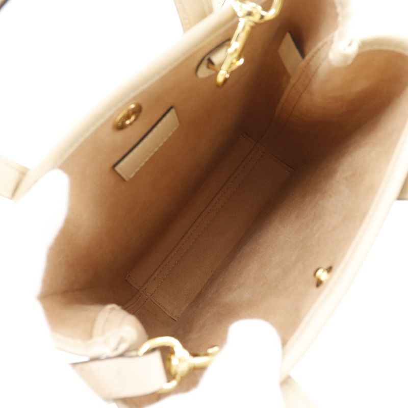 Gucci Super Mini Bag 2WAY Shoulder Jumbo GG 790133 Leather Beige Ladies Handbag