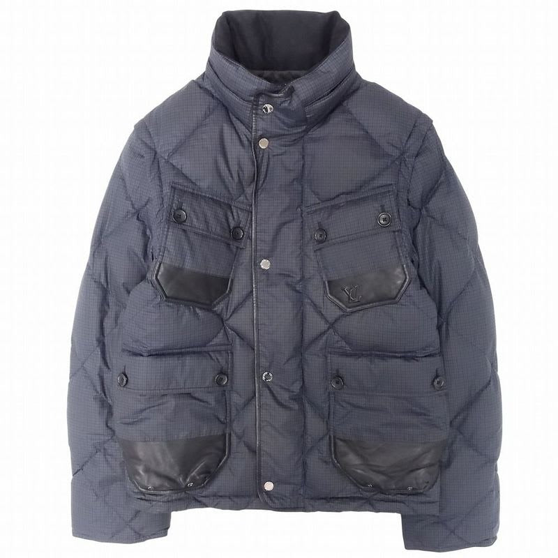 Louis Vuitton Down Jacket Blouson 2-Way Logo Leather Switching