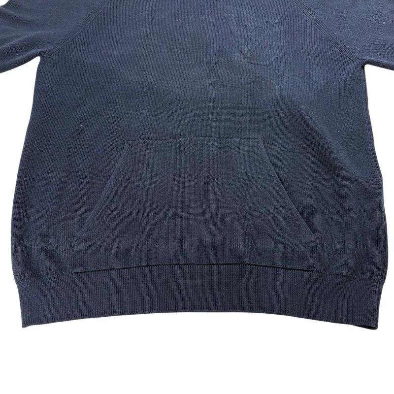 Louis Vuitton Knit Sweatshirt LV Logo Embroidery Hoodie Top 100% Cotton Size L