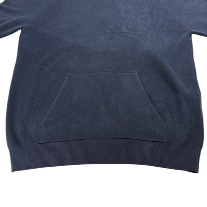 Louis Vuitton Knit Sweatshirt LV Logo Embroidery Hoodie Top 100% Cotton Size L