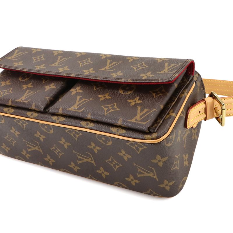 Louis Vuitton Monogram Vivacite MM Shoulder Bag Brown M51164 Gold Hardware