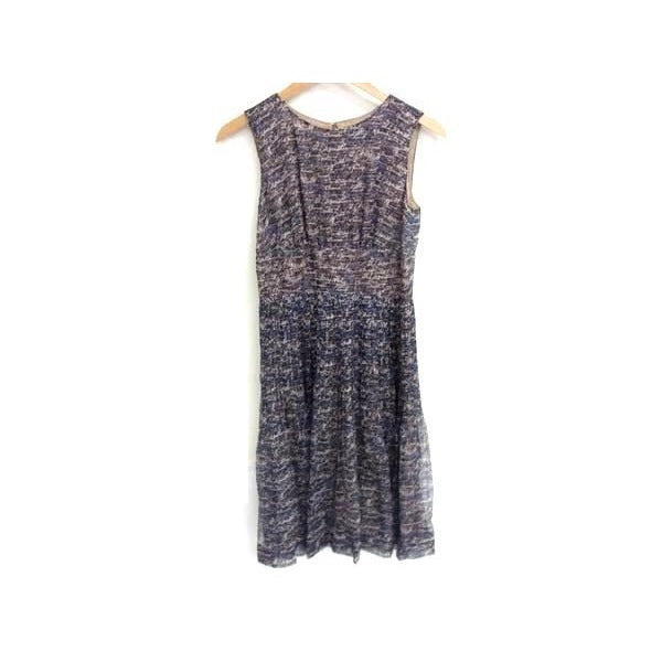 Chanel 100% Silk All Over Pattern Sleeveless Dress 36
