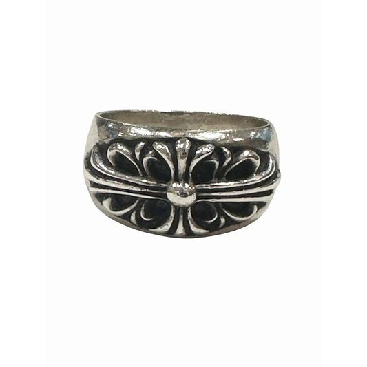 Chrome Hearts Flrl Crs Floral Cross Ring Silver