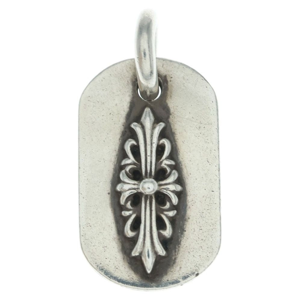 Chrome Hearts Raised Dogtag Dog Tag Charm Silver Necklace Top