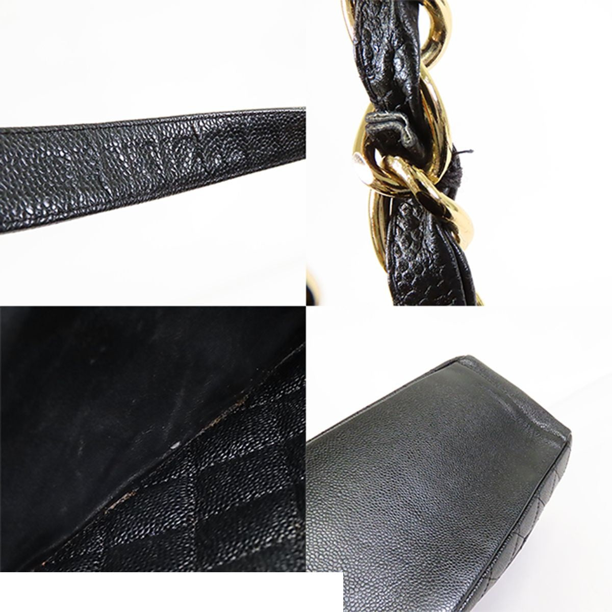 Chanel Grand Shopping Tote Bag GST Black Gold Caviar Leather — view 8