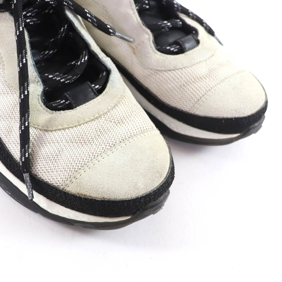 Chanel CC Logo Leather Lace Up Mesh Sneakers Off White 41 — view 7