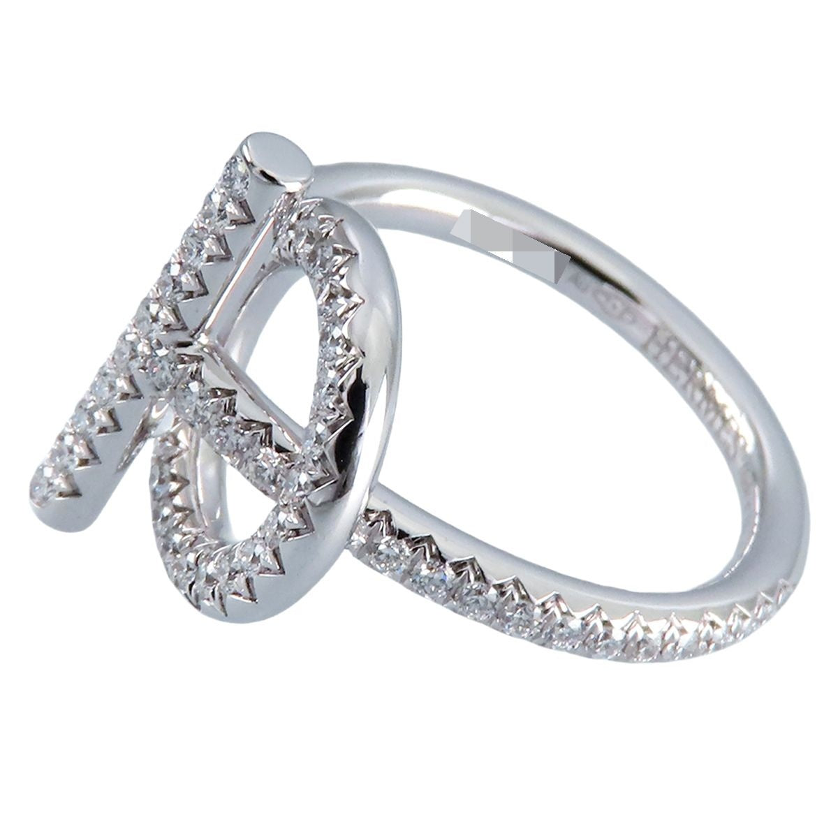 Hermes Echappee Ring White Gold 18K Diamond PM 50 — view 4