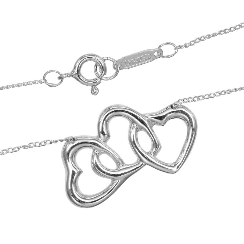 Tiffany & Co Triple Heart 925 Silver Ladies 3.55g Necklace