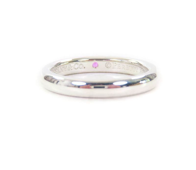 Tiffany & Co Elsa Peretti Stacking Band Ring Ag925 Pink Sapphire