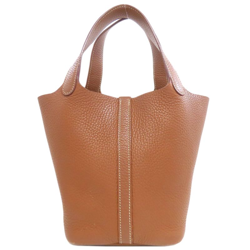 Hermes Picotin Lock PM Gold Silver Hardware Handbag Taurillon Women