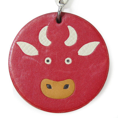 Hermes Bag Charm Animal Cow Leather Silver 925 Red Small 2009 Accessories