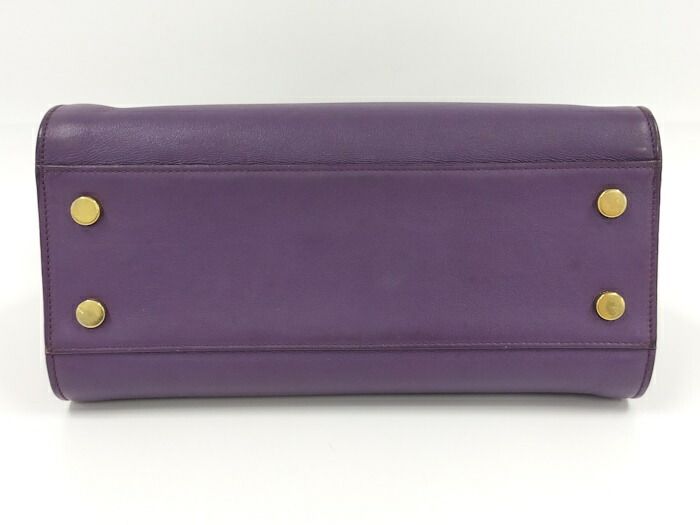 Saint Laurent 2WAY Handbag Baby Cabas Su Leather Purple 472466