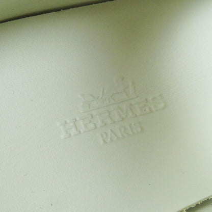 Hermes Hoxton H Cadenas Leather Oxford Shoes Mary Jane Shoes Ivory Black 35.5