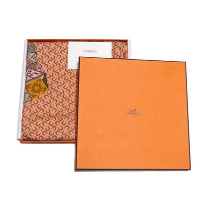 Hermes Carre 90 Scarf Cheval Sur Mon Carre 100% Silk Pink Accessory