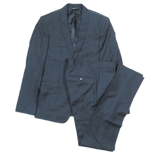 Dolce & Gabbana Suit Set Tailored Jacket Dot Pattern Pants Black 46