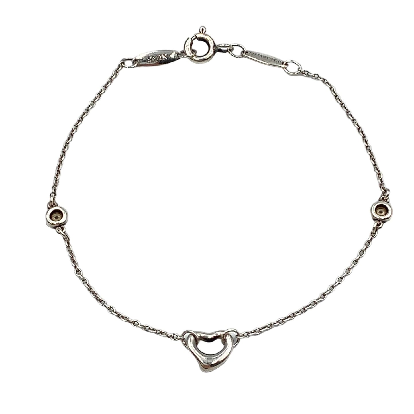 Tiffany & Co Diamond by the Yard Open Heart Clear Silver Bracelet — view 2