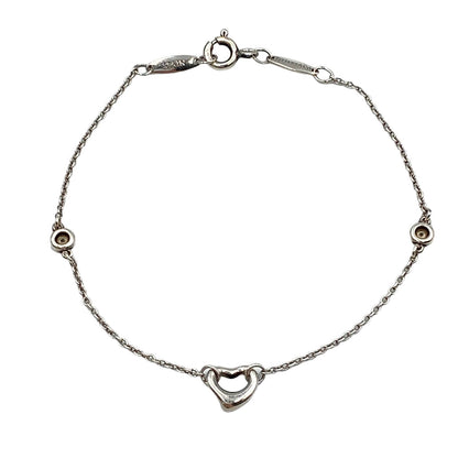 Tiffany & Co Diamond by the Yard Open Heart Clear Silver Bracelet — view 2